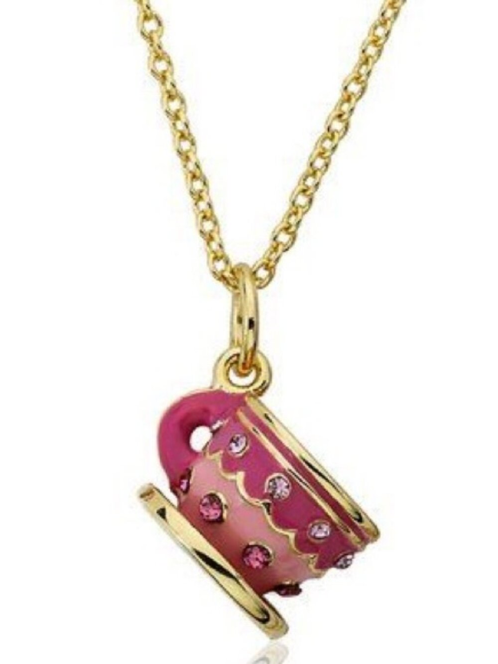 💜💗Girls  Tea for Two 💗 Molly Glitz 💗 14K gold plated Tea Cup Necklace